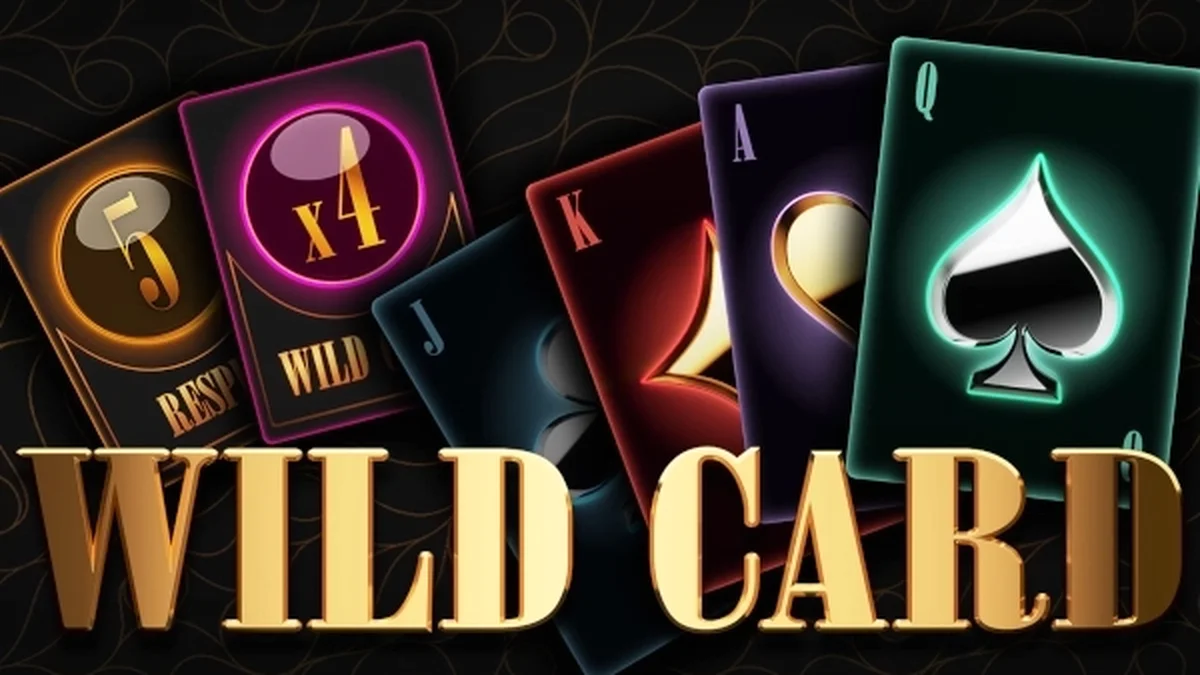 Captura de tela do jogo de slot Wild Card da Casimi Gaming, mostrando os rolos com símbolos clássicos de cartas e frutas, em um design vibrante e convidativo.