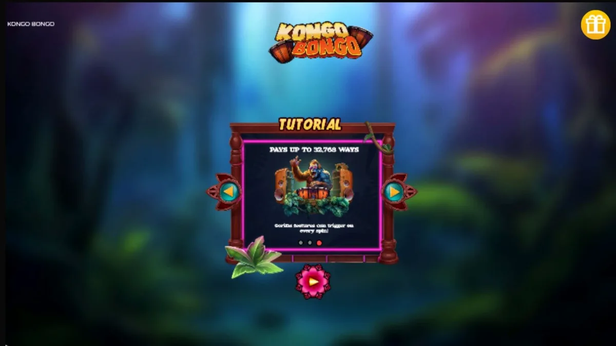 Tela de jogo do caça-níqueis Kongo Bongo com tema de selva e gorila